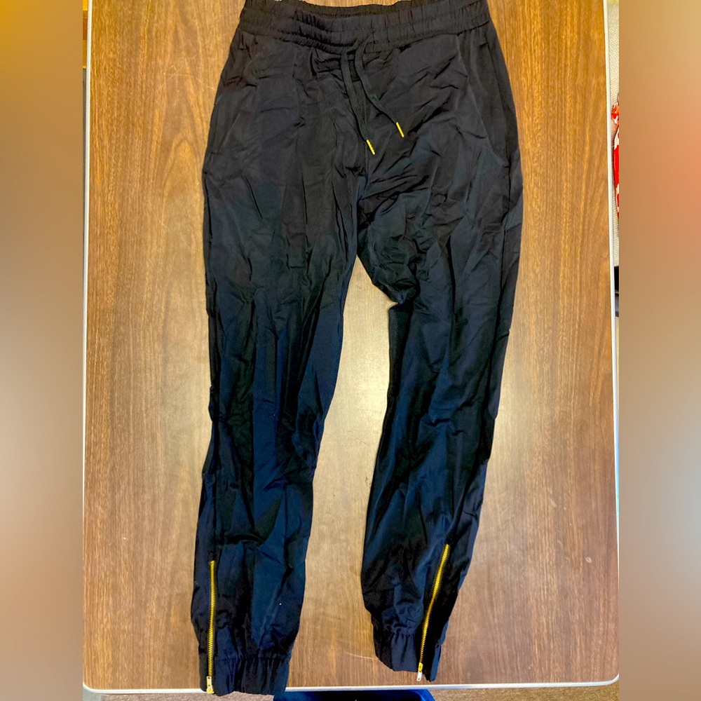 Black Zipper Joggers Medium 6-8